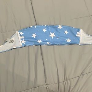 blue w/ white stars bandeau bathing suit top (small)